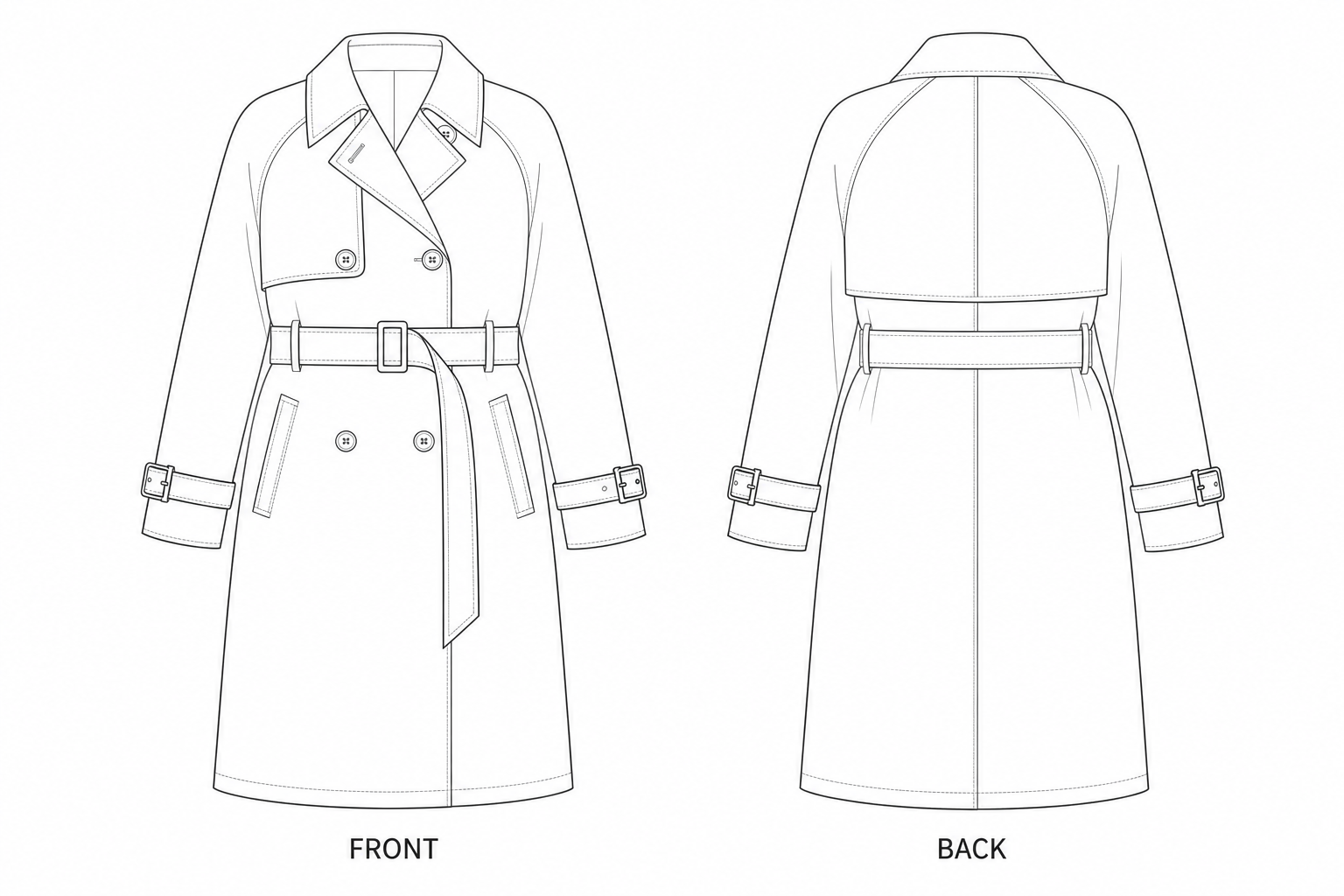 pattern-2522 front and back technical drawing