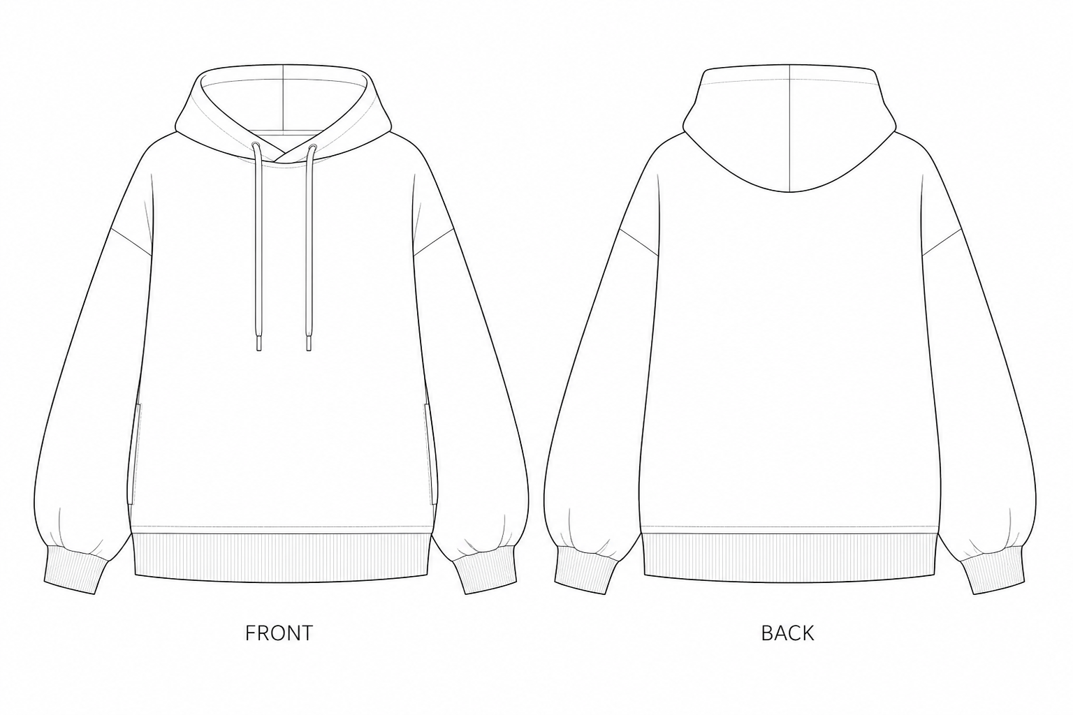 pattern-2525 front and back technical drawing