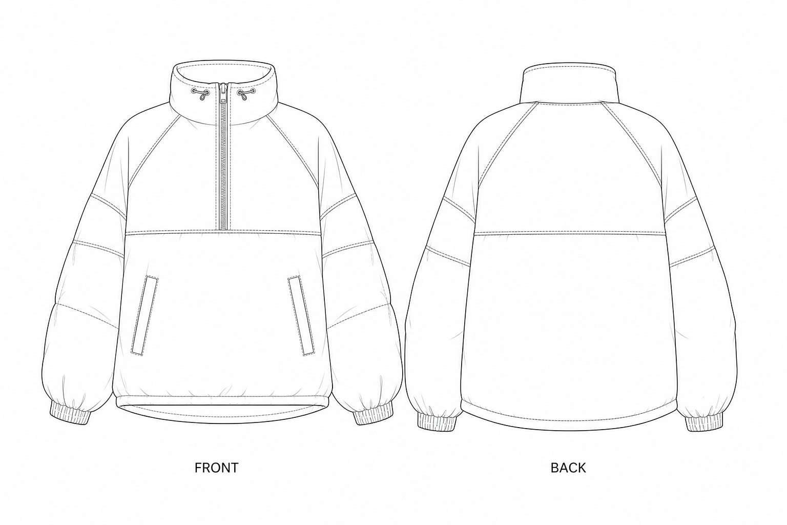 pattern-2527 front and back technical drawing
