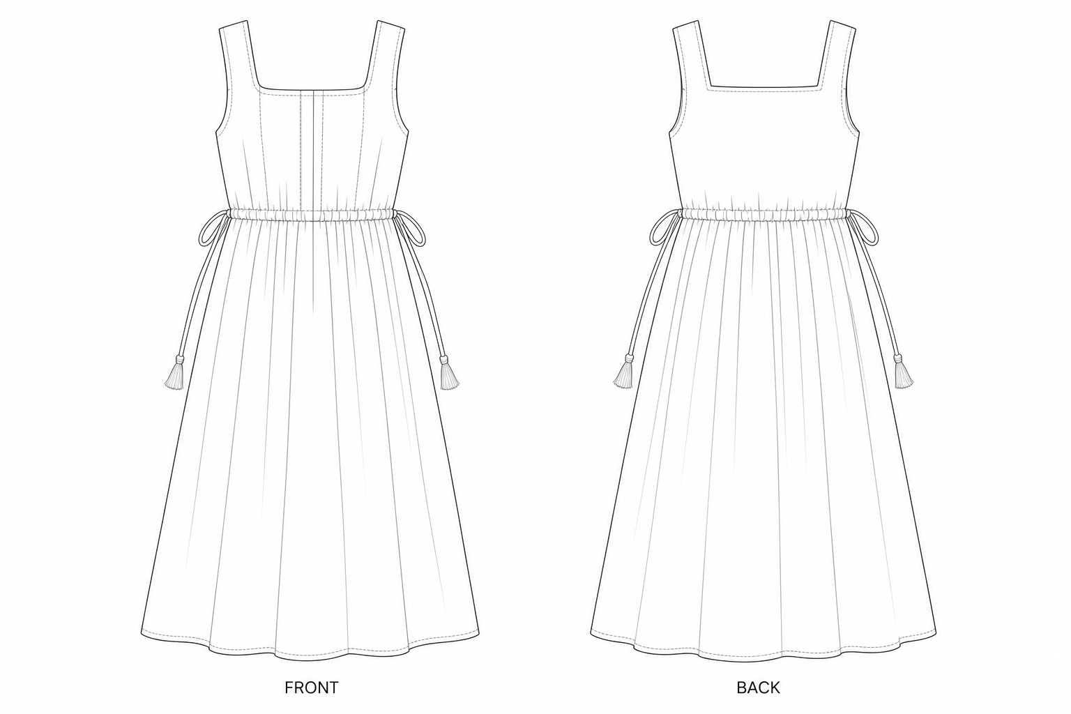 pattern-2528 front and back technical drawing