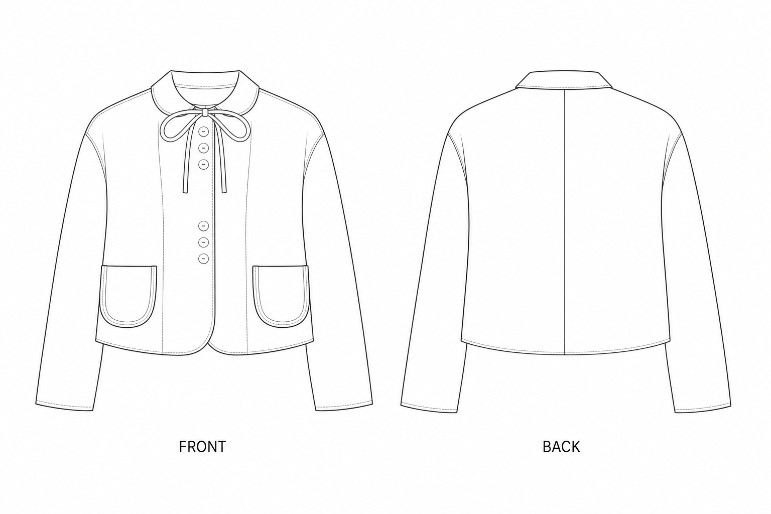 pattern-2539 front and back technical drawing