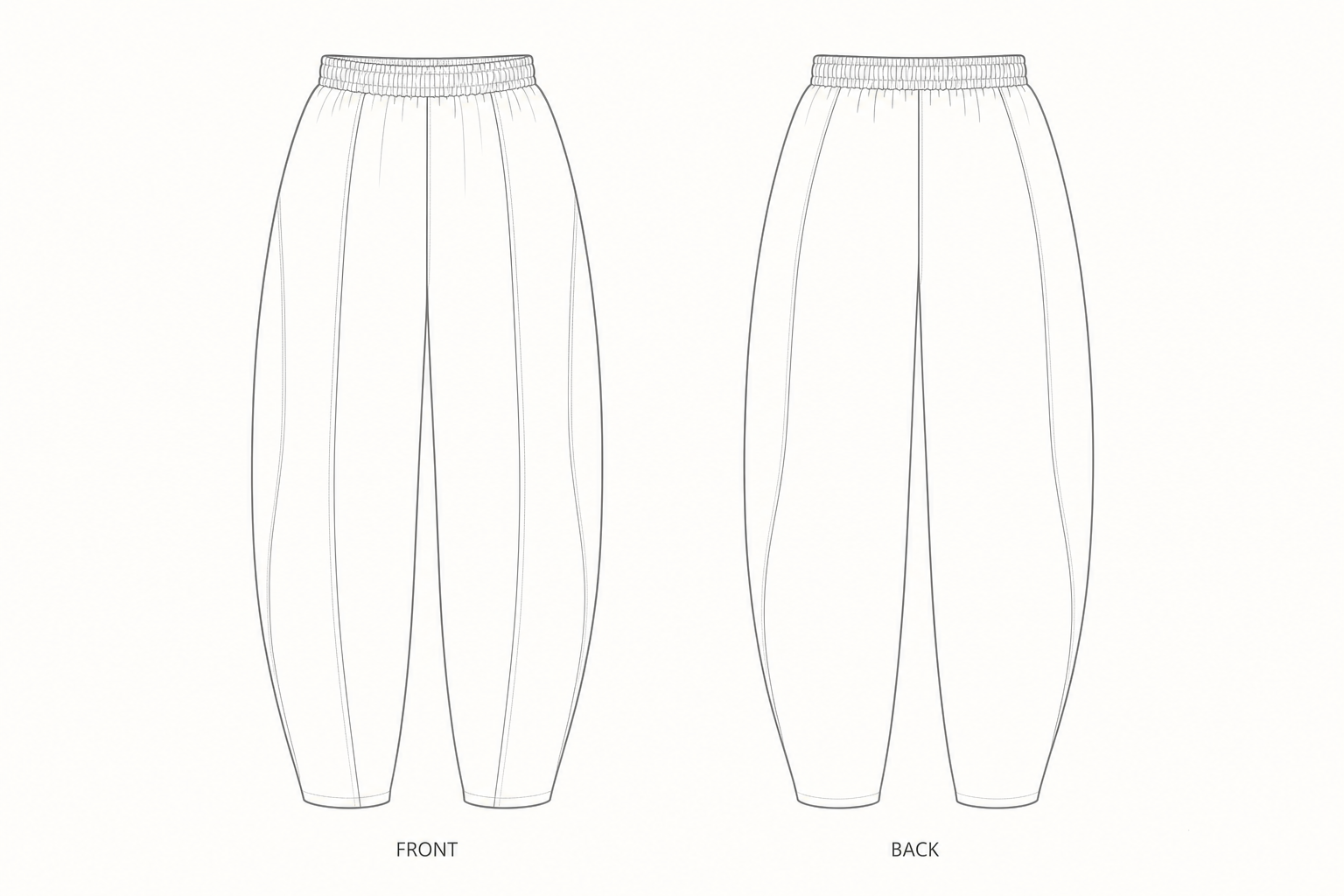 pattern-2555 front and back technical drawing