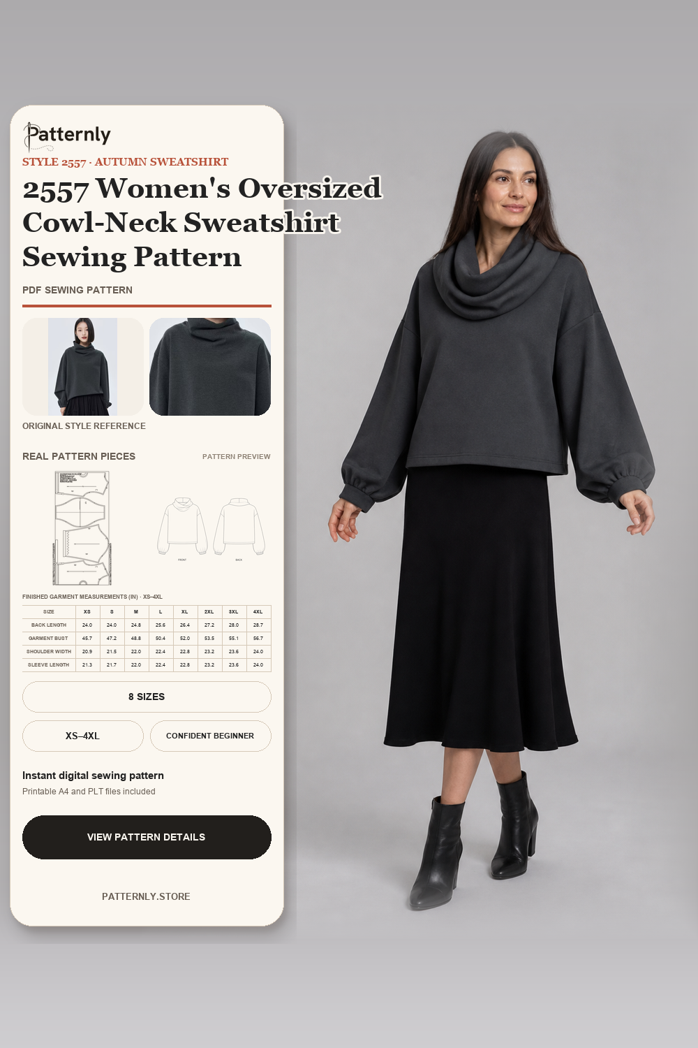 2557 女士大圆堆堆领卫衣电子纸样 cover