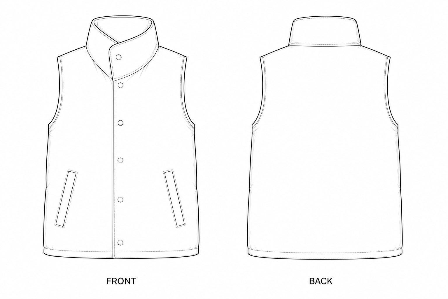 pattern-2558 front and back technical drawing