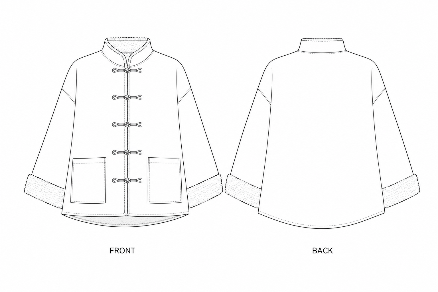 pattern-2560 front and back technical drawing