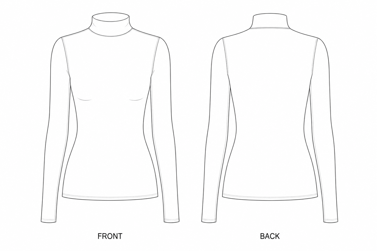 pattern-2562 front and back technical drawing