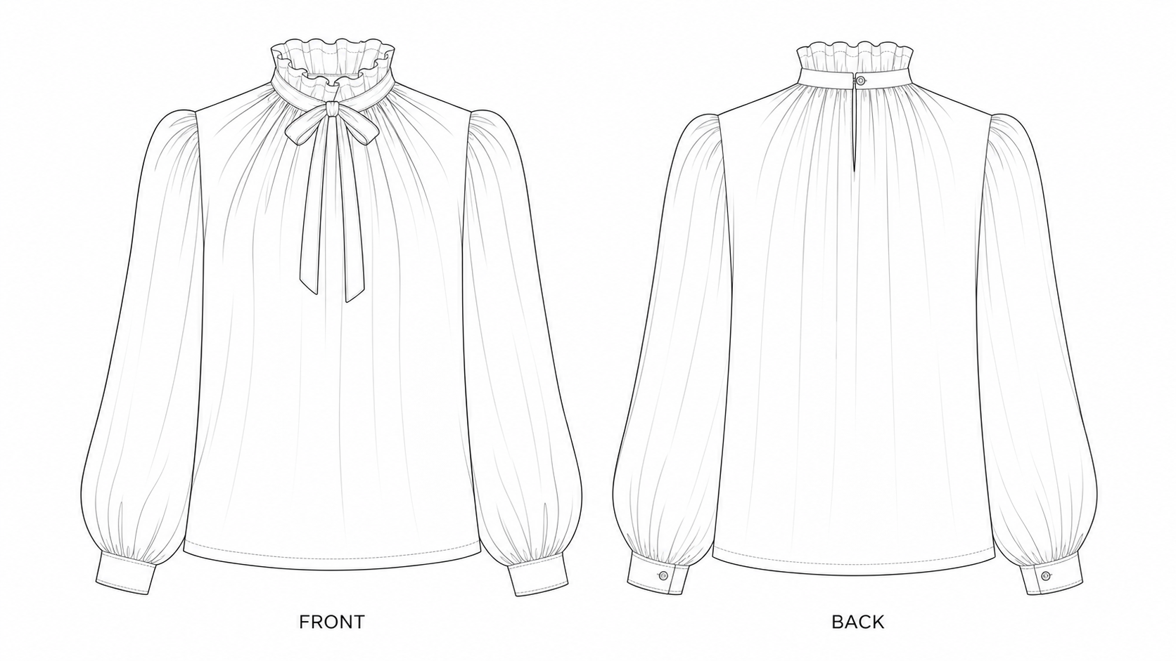 pattern-2565 front and back technical drawing