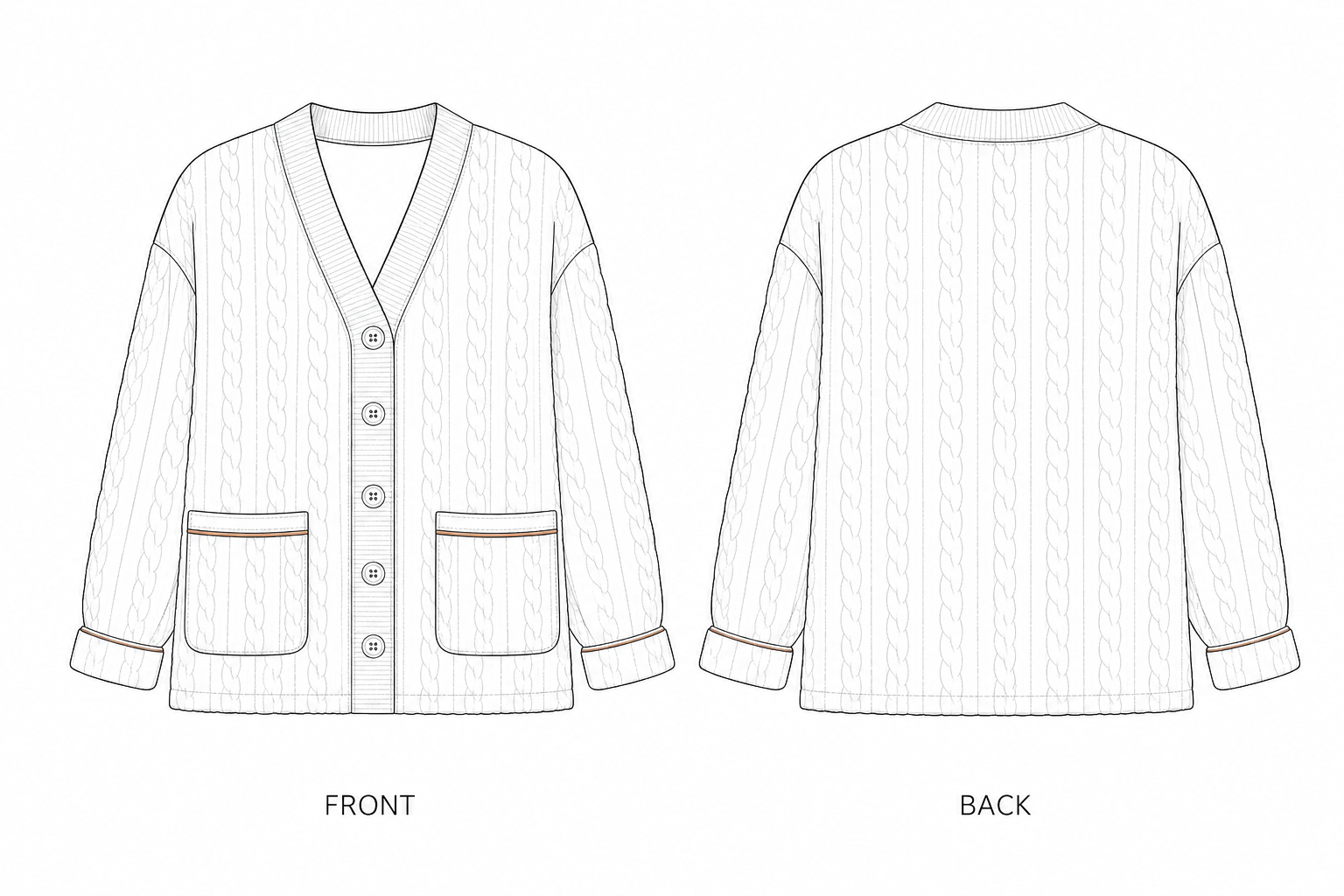 pattern-2566 front and back technical drawing