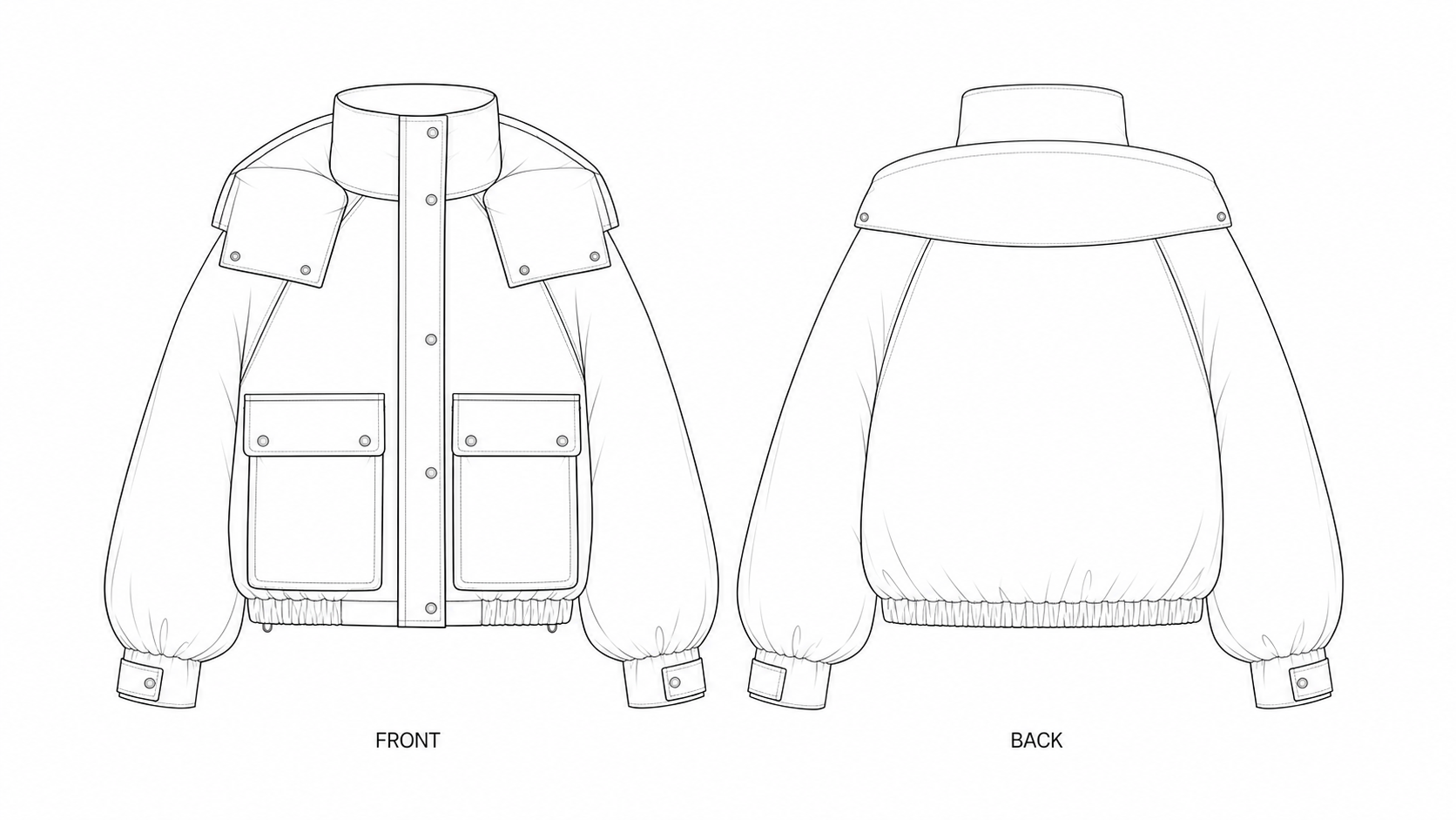 pattern-2570 front and back technical drawing