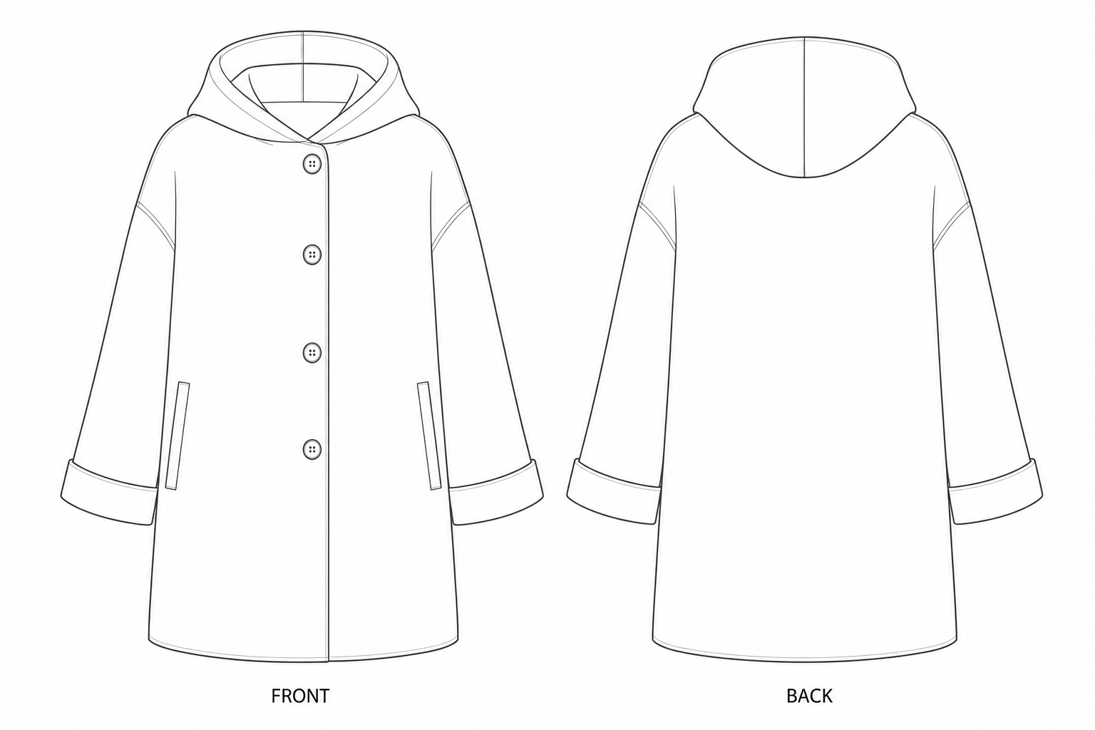 pattern-2571 front and back technical drawing