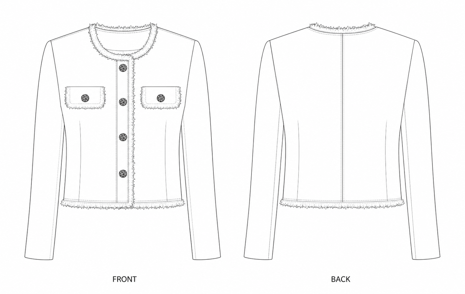 pattern-2572 front and back technical drawing