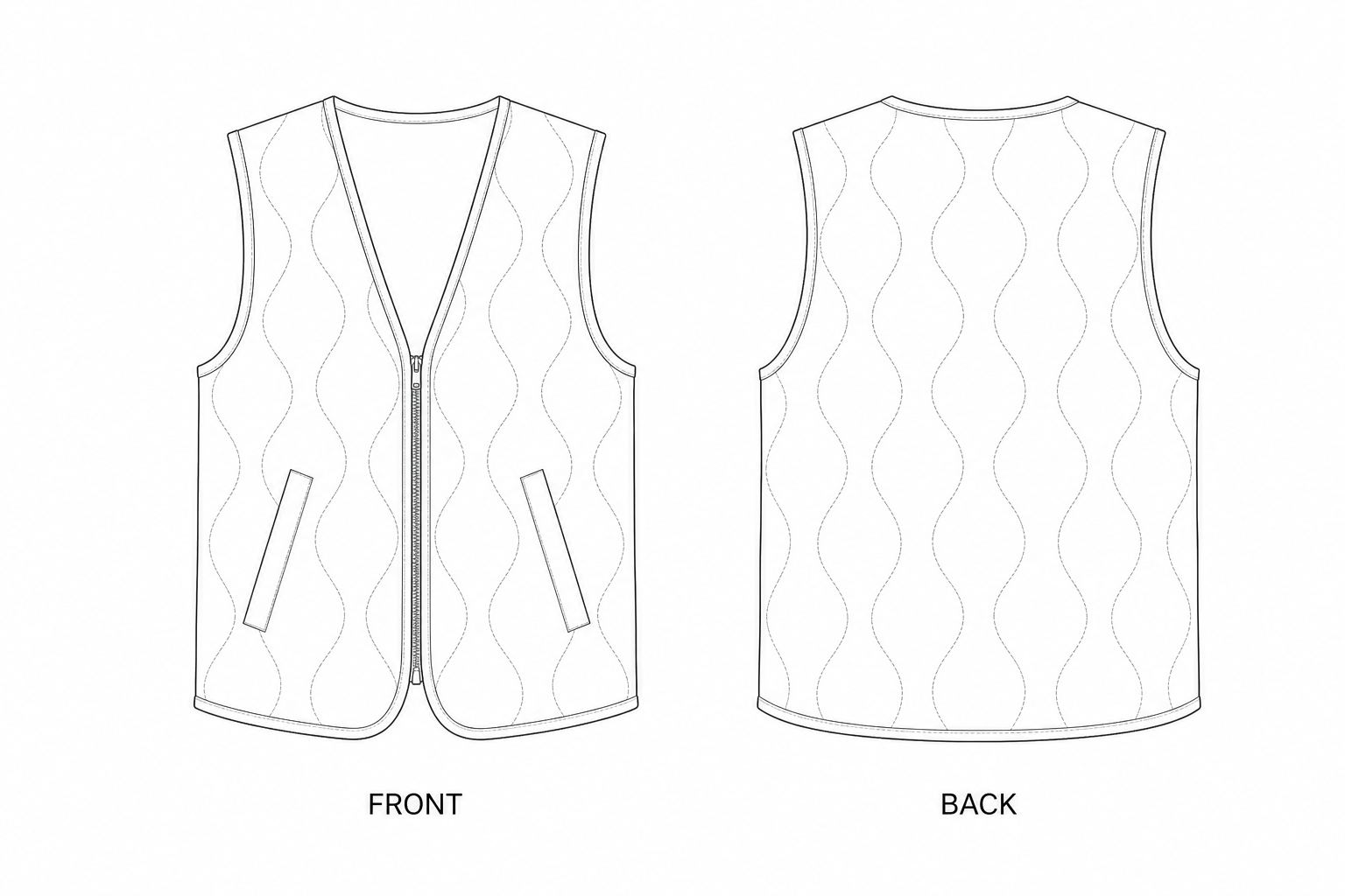 pattern-2573 front and back technical drawing