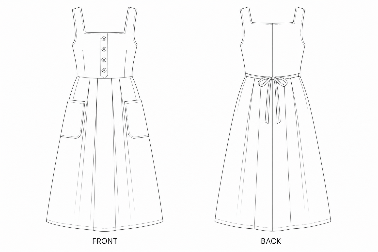 pattern-2575 front and back technical drawing