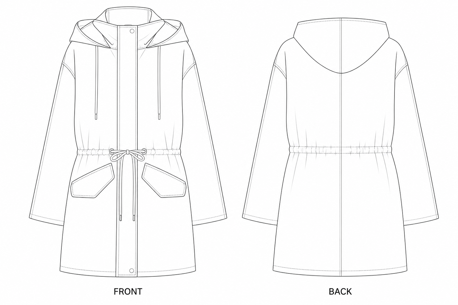 pattern-2576 front and back technical drawing
