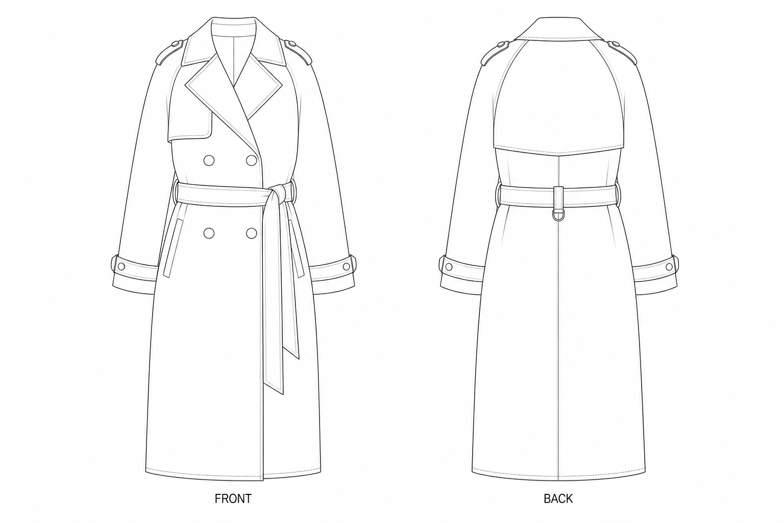 pattern-2577 front and back technical drawing