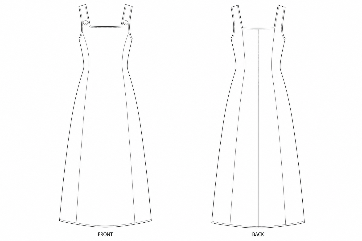pattern-2579 front and back technical drawing