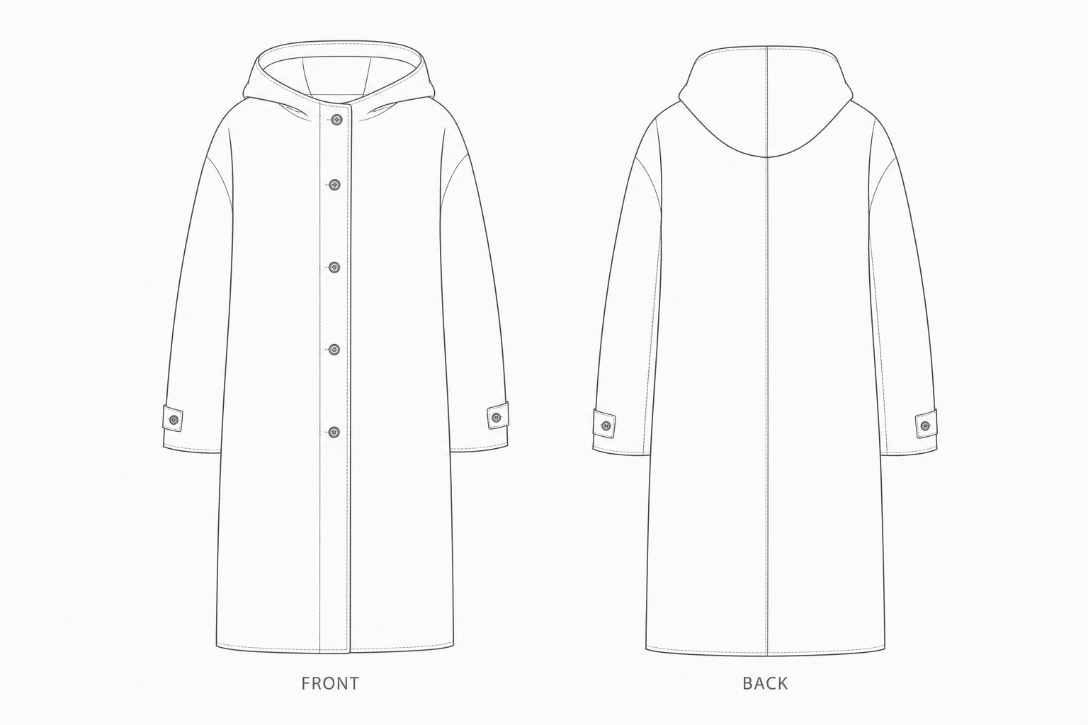 pattern-2583 front and back technical drawing