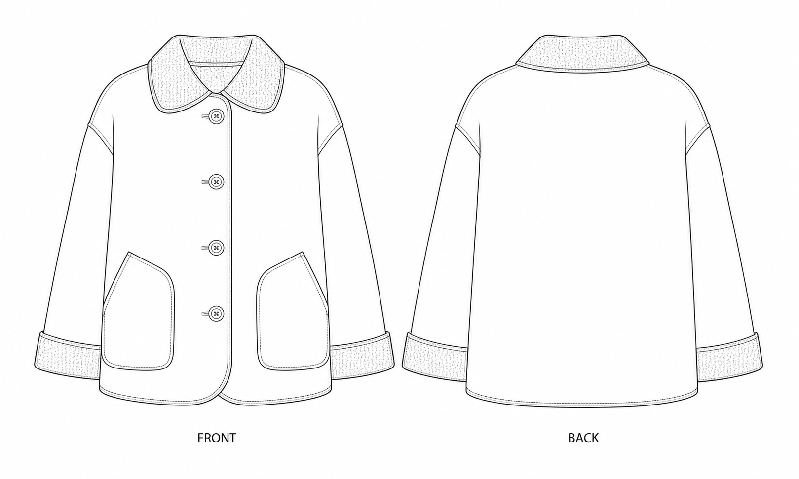 pattern-2585 front and back technical drawing