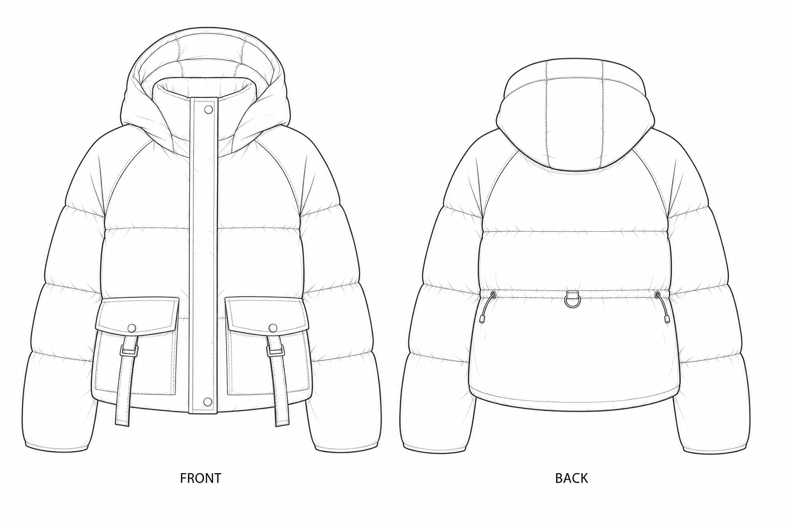 pattern-2586 front and back technical drawing