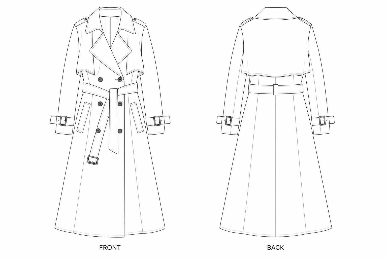 pattern-339 front and back technical drawing
