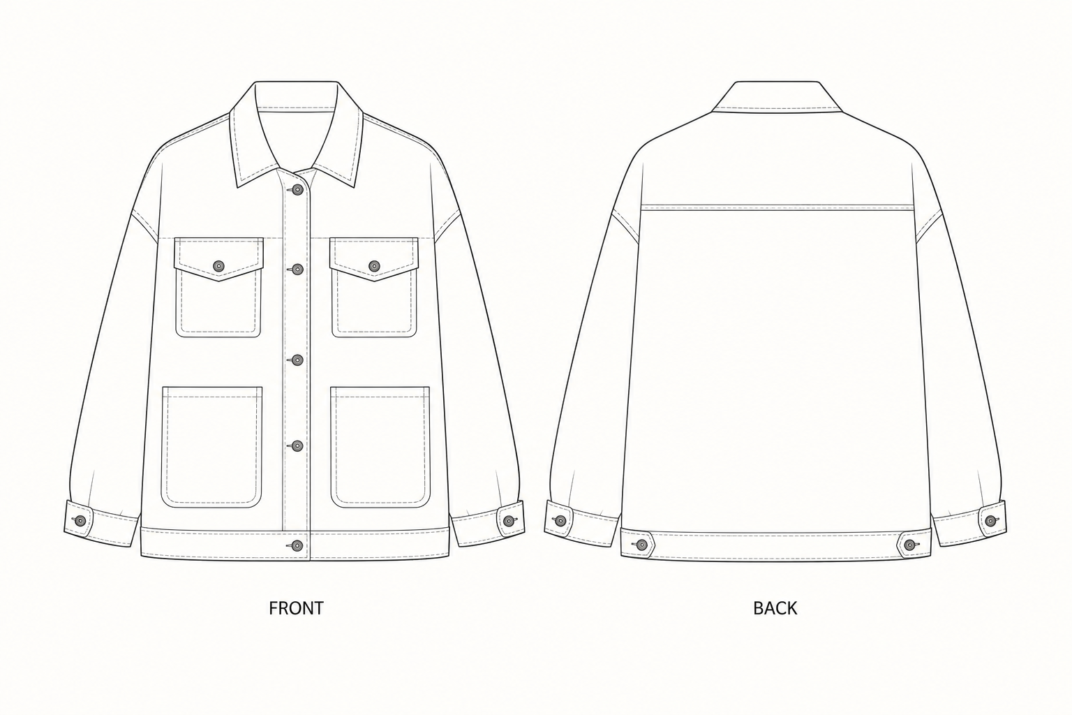 pattern-368 front and back technical drawing