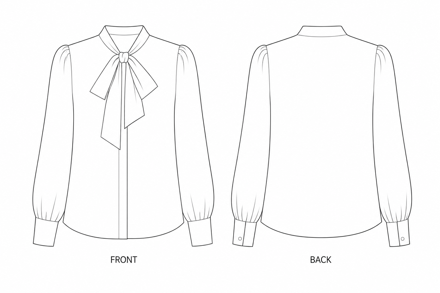 pattern-379 front and back technical drawing