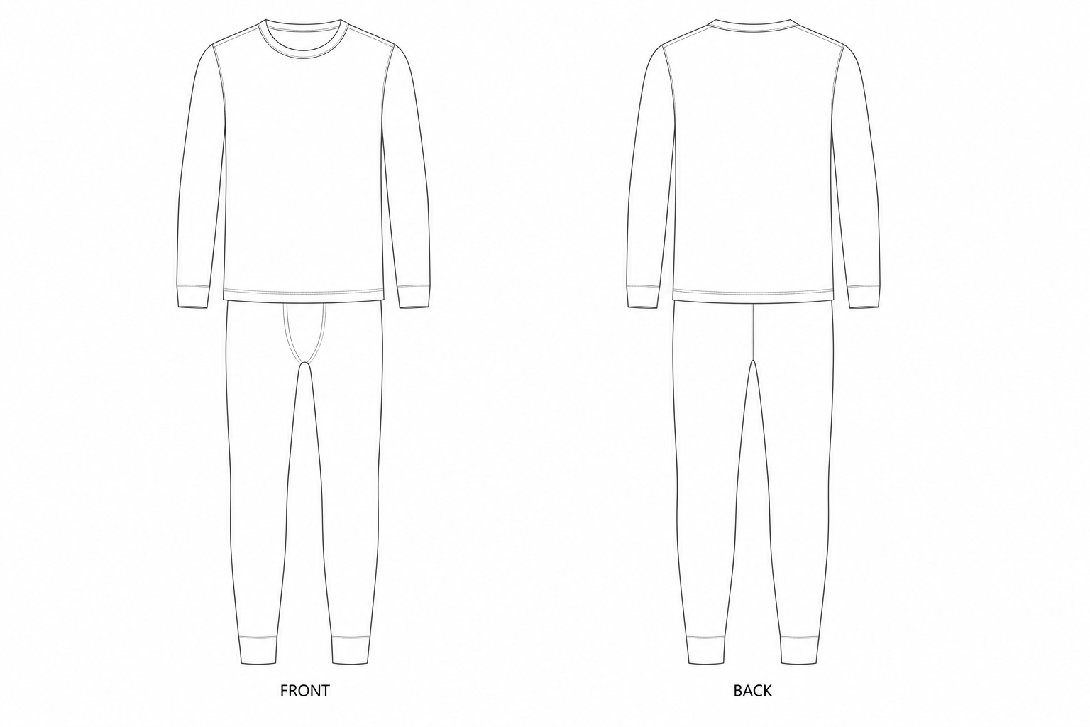 pattern-384 front and back technical drawing