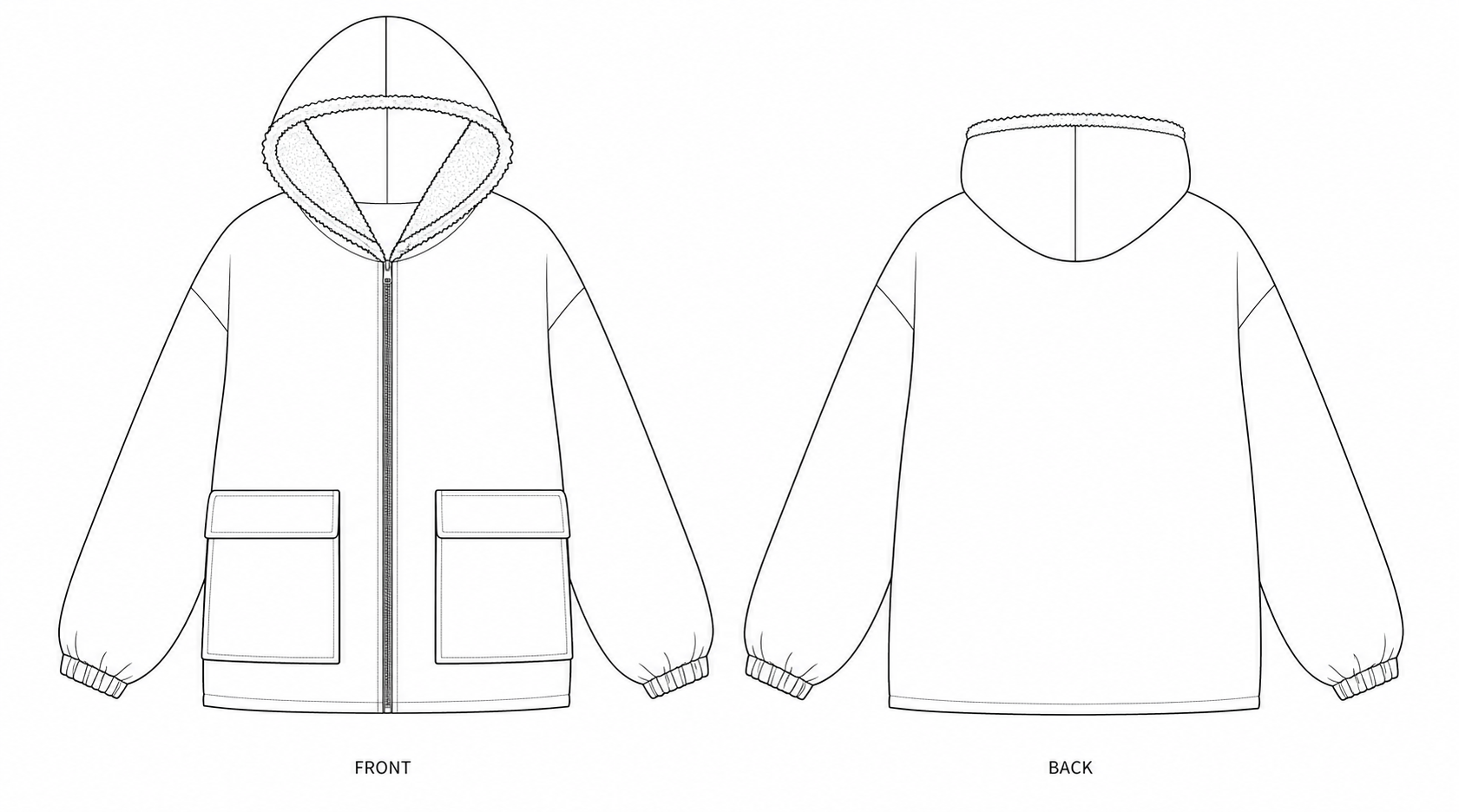 pattern-391 front and back technical drawing
