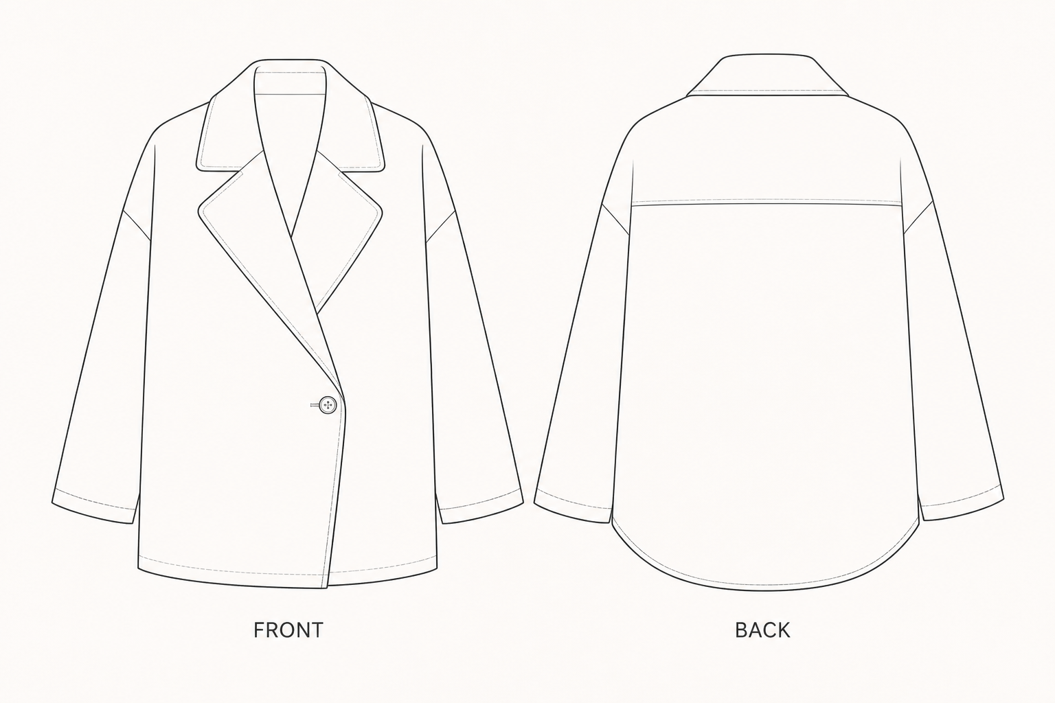 pattern-394 front and back technical drawing