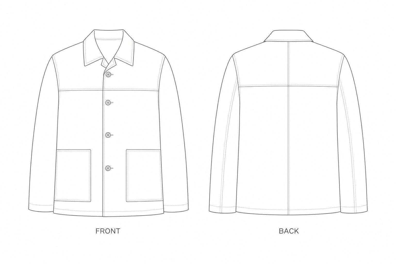 pattern-414 front and back technical drawing