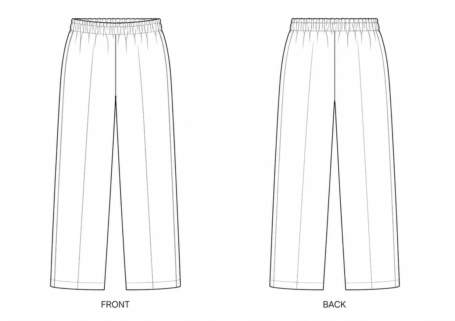 423 Set Sewing Pattern front and back technical drawing