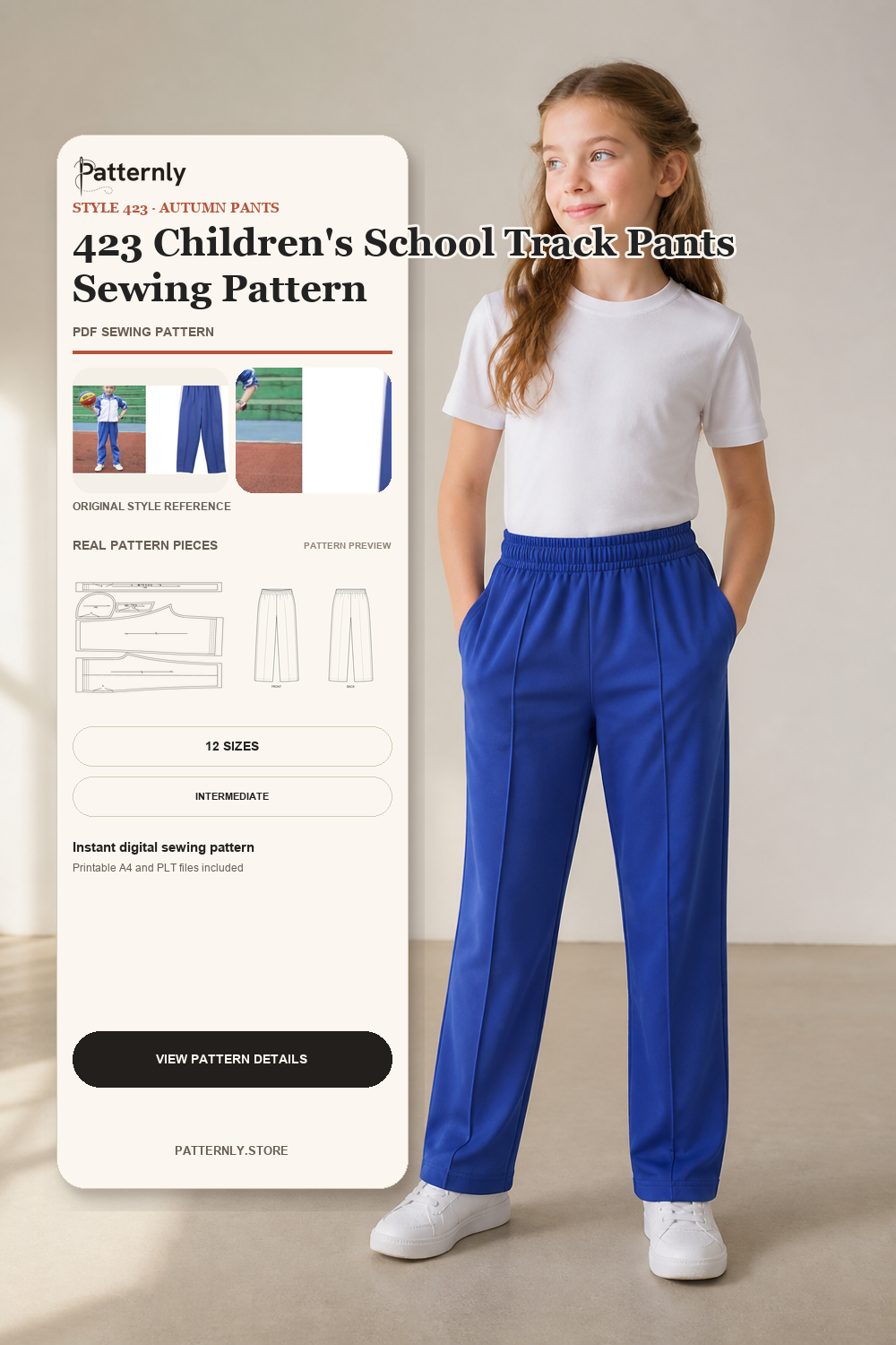 423 Children's School Track Pants Sewing Pattern cover