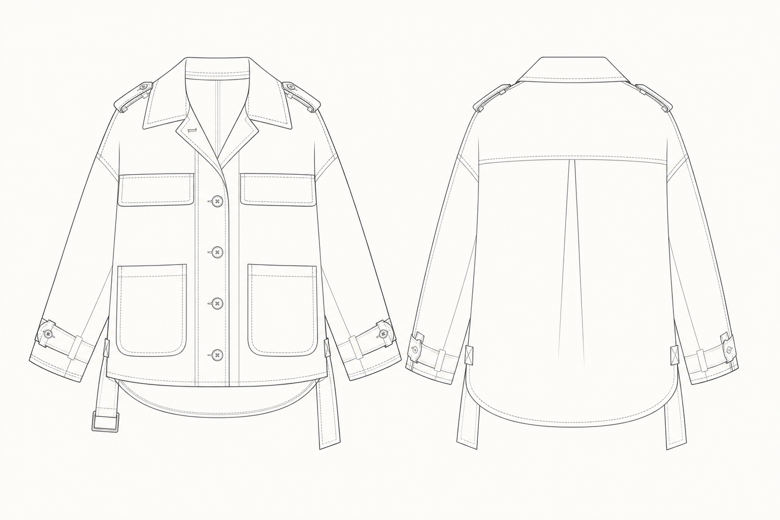 pattern-467 front and back technical drawing