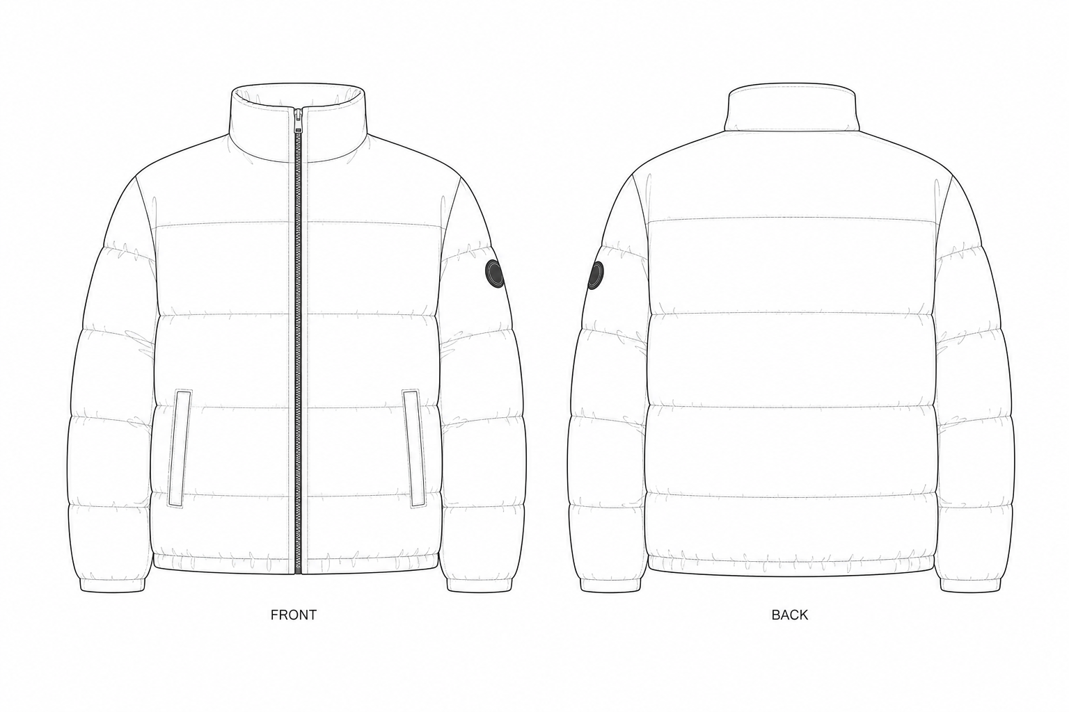pattern-475 front and back technical drawing