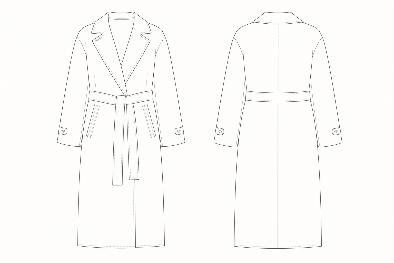 pattern-477 front and back technical drawing