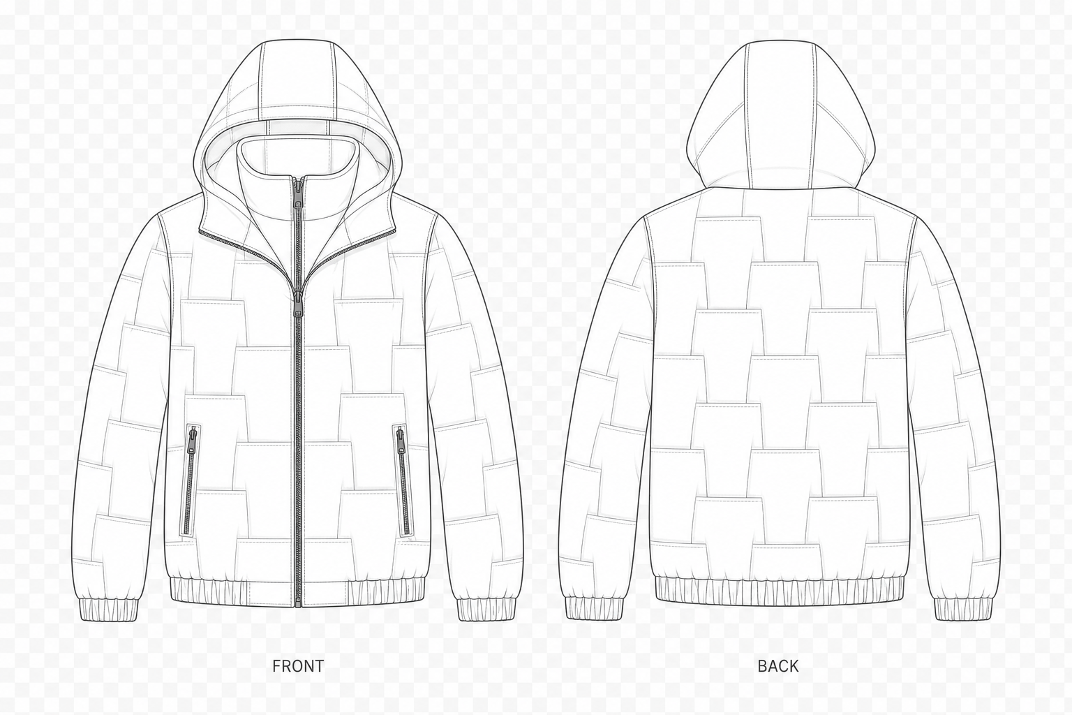 pattern-478 front and back technical drawing
