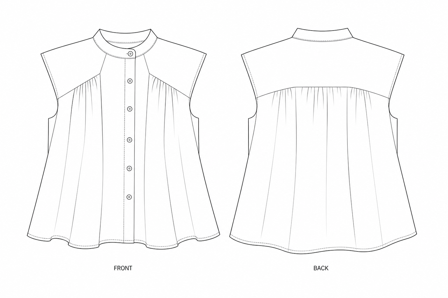 pattern-5006 front and back technical drawing