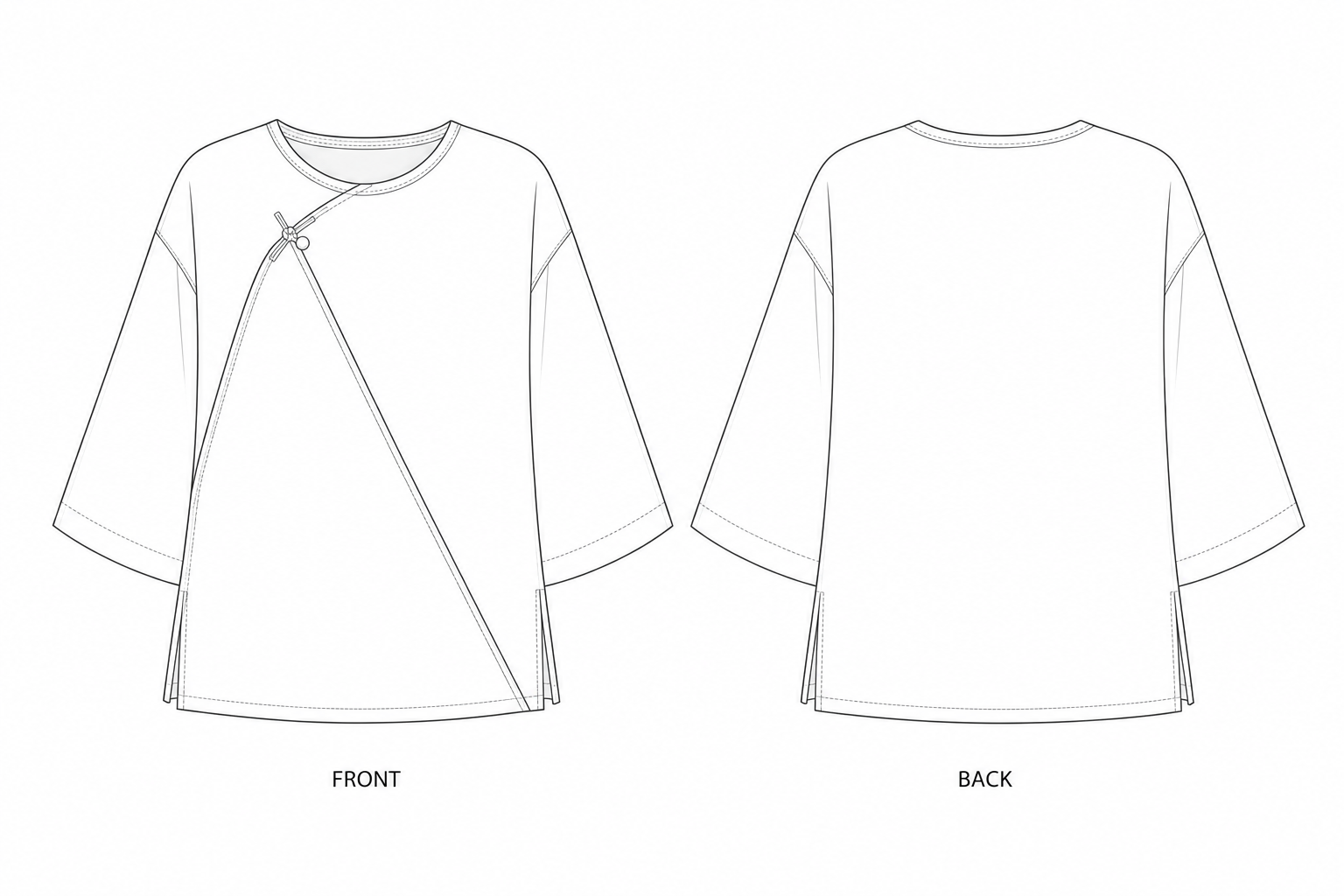 pattern-5010 front and back technical drawing