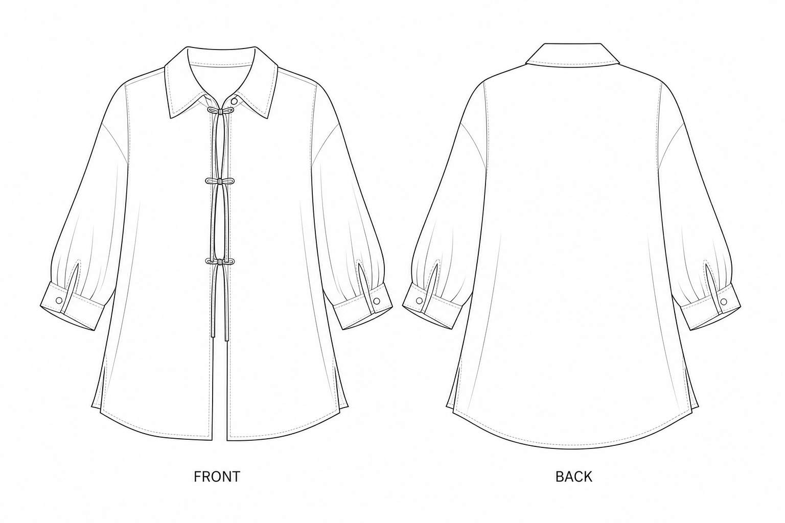 pattern-5019 front and back technical drawing