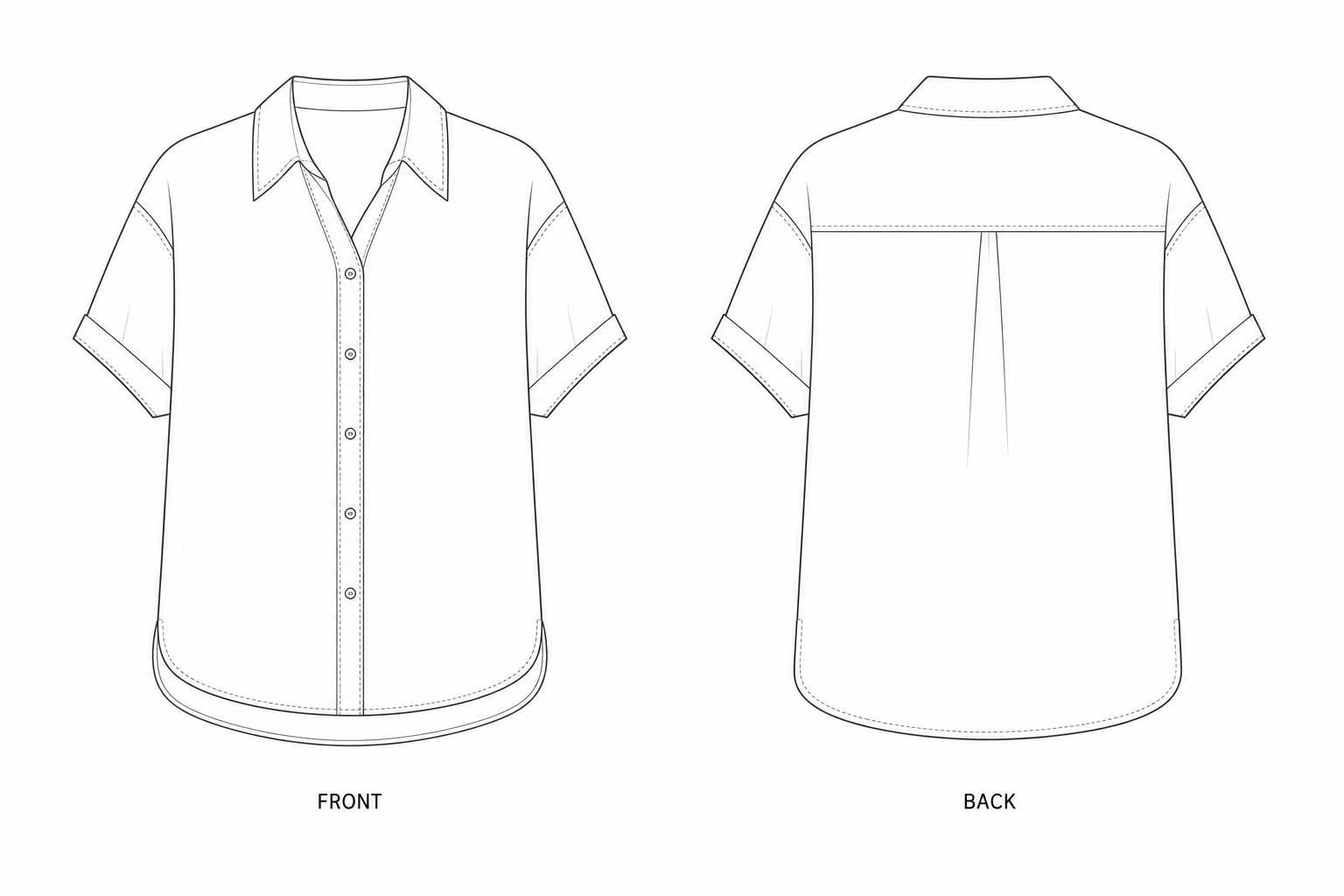 pattern-5046 front and back technical drawing