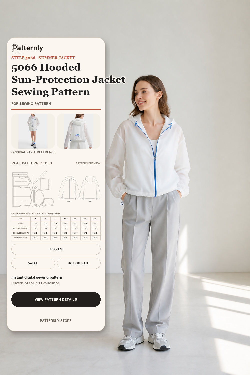 5066 Hooded Lightweight Jacket Sewing Pattern cover