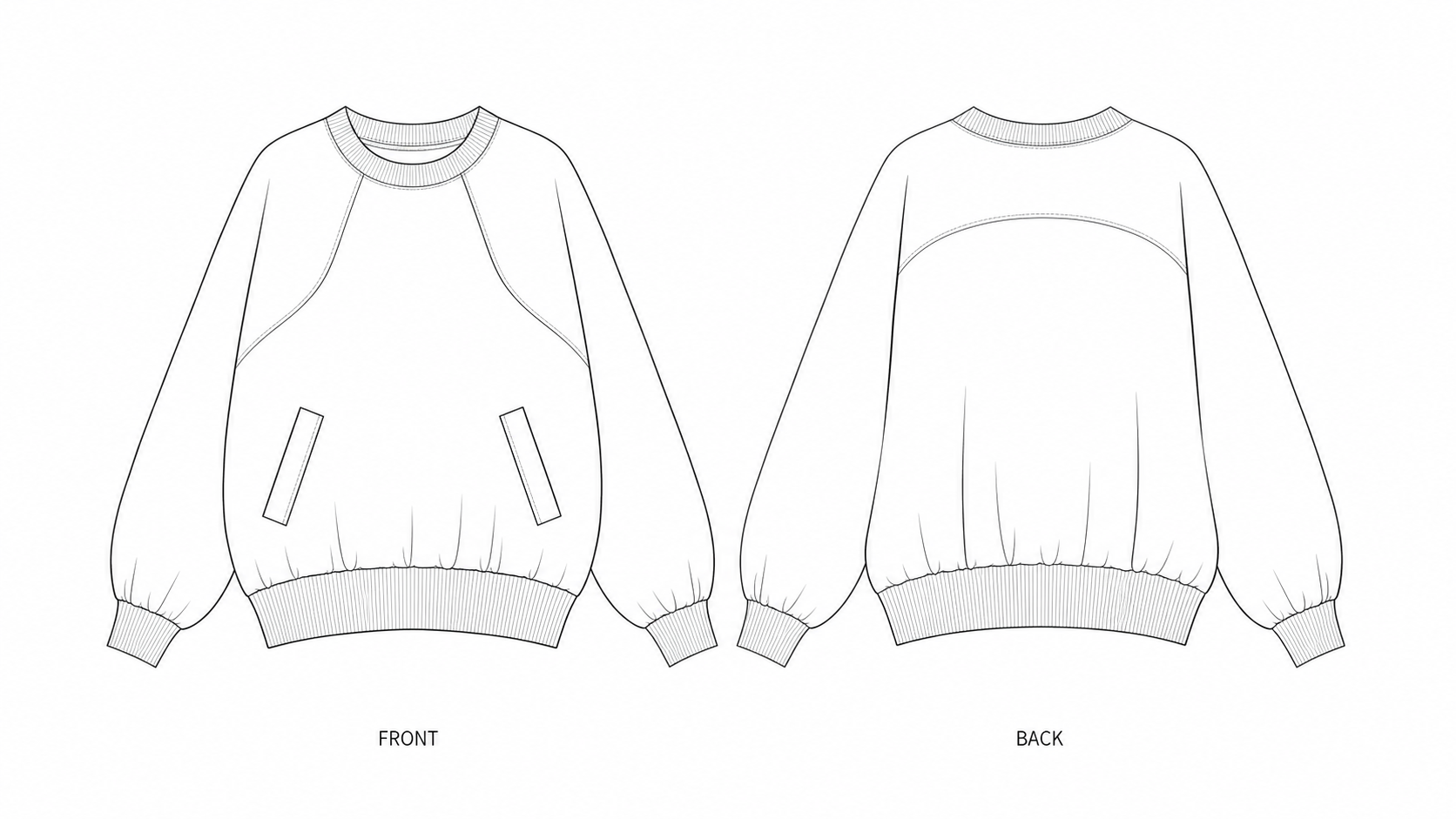 pattern-521 front and back technical drawing
