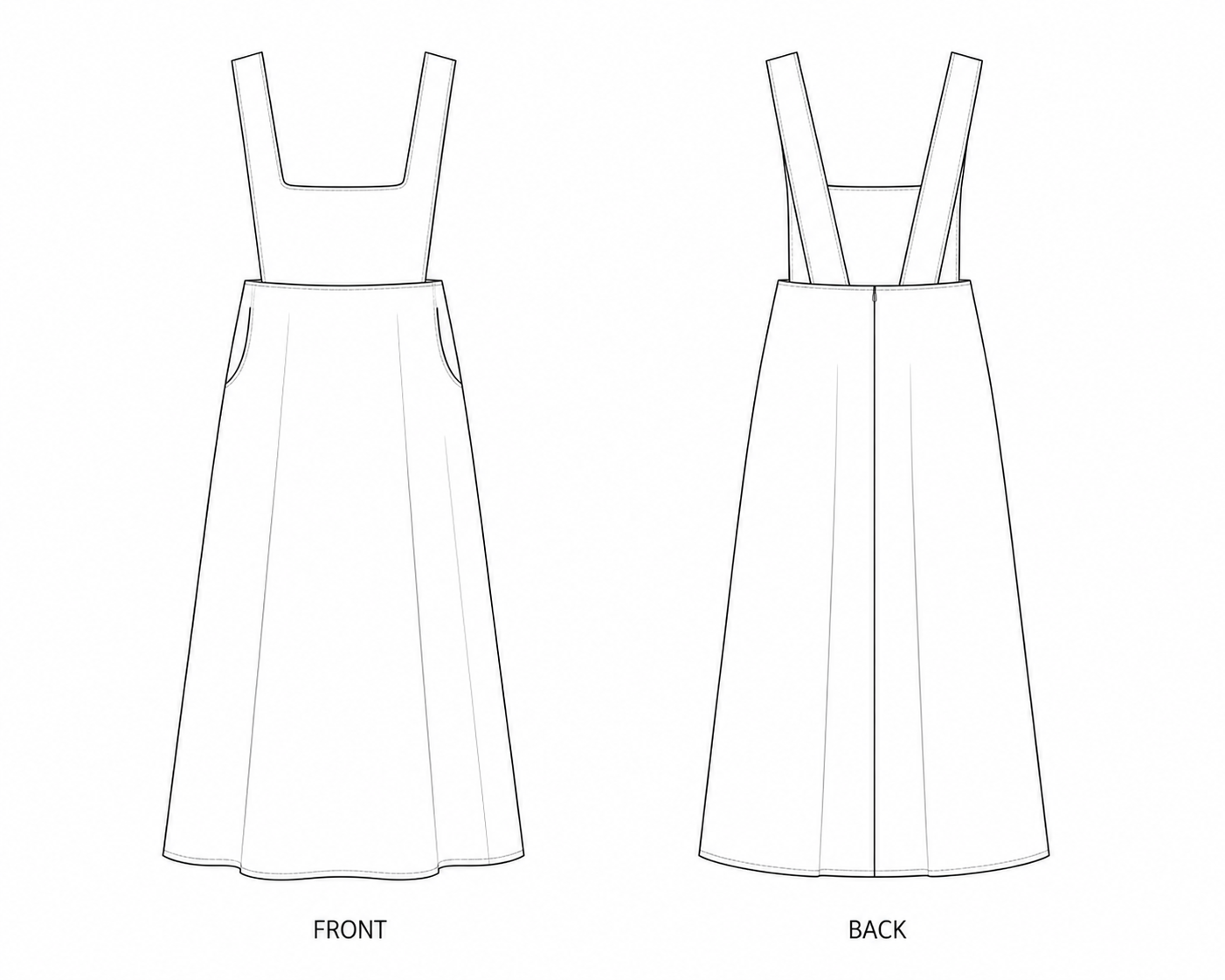 pattern-562 front and back technical drawing