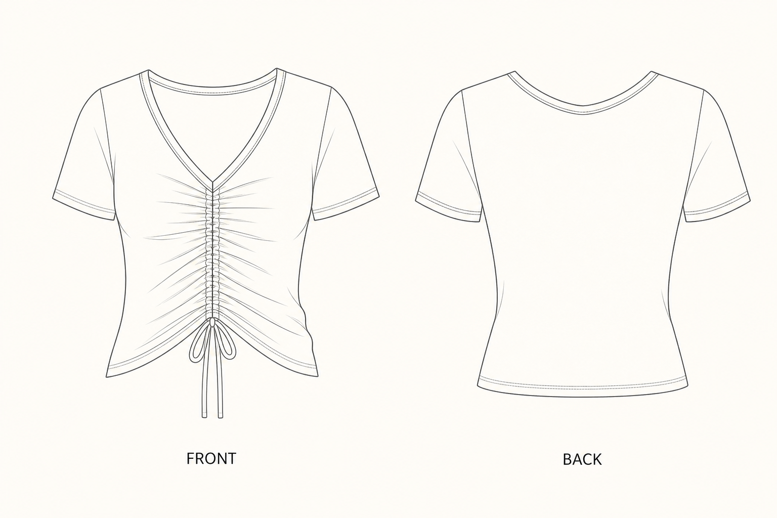 pattern-619 front and back technical drawing