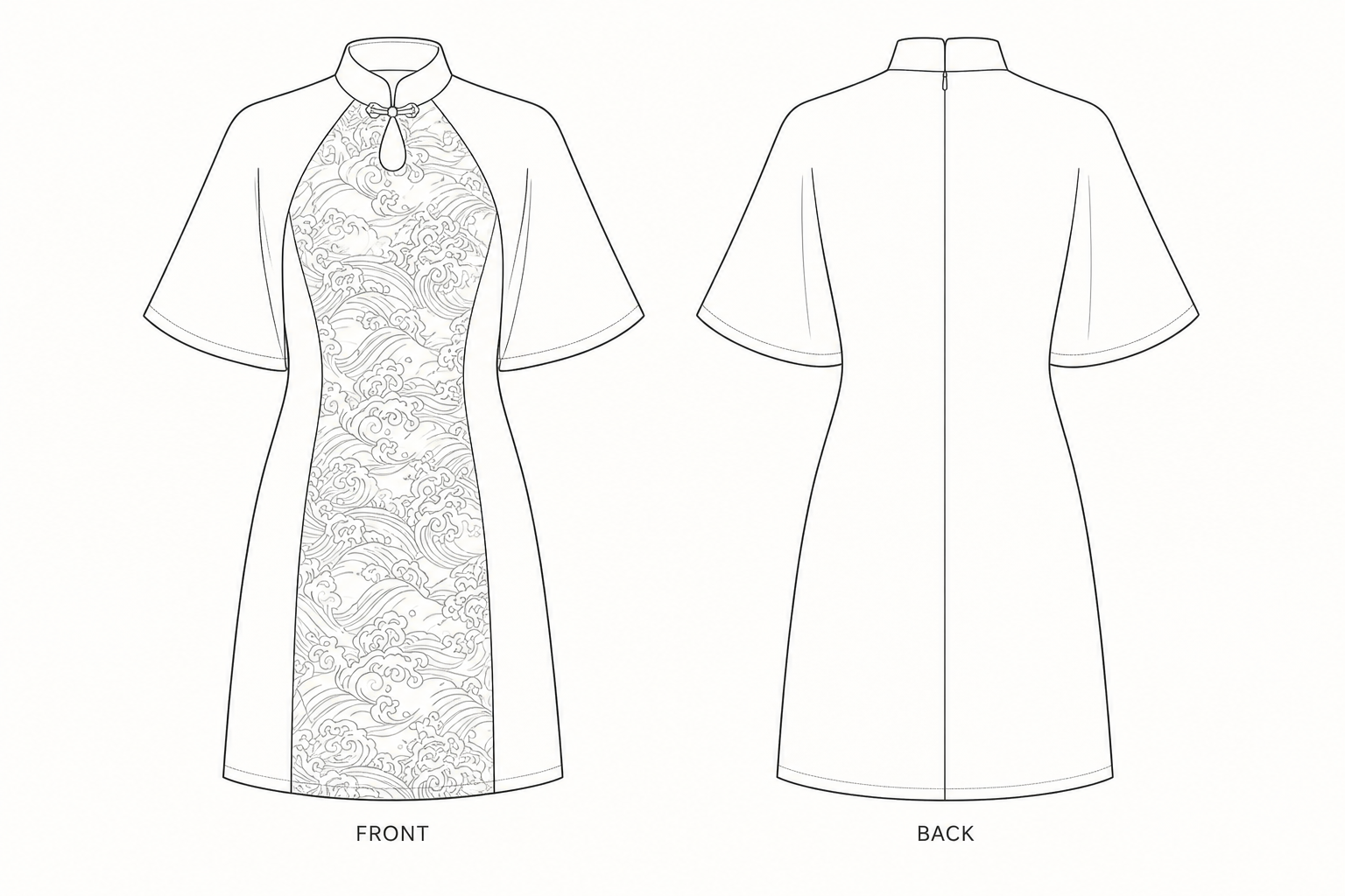 pattern-692 front and back technical drawing