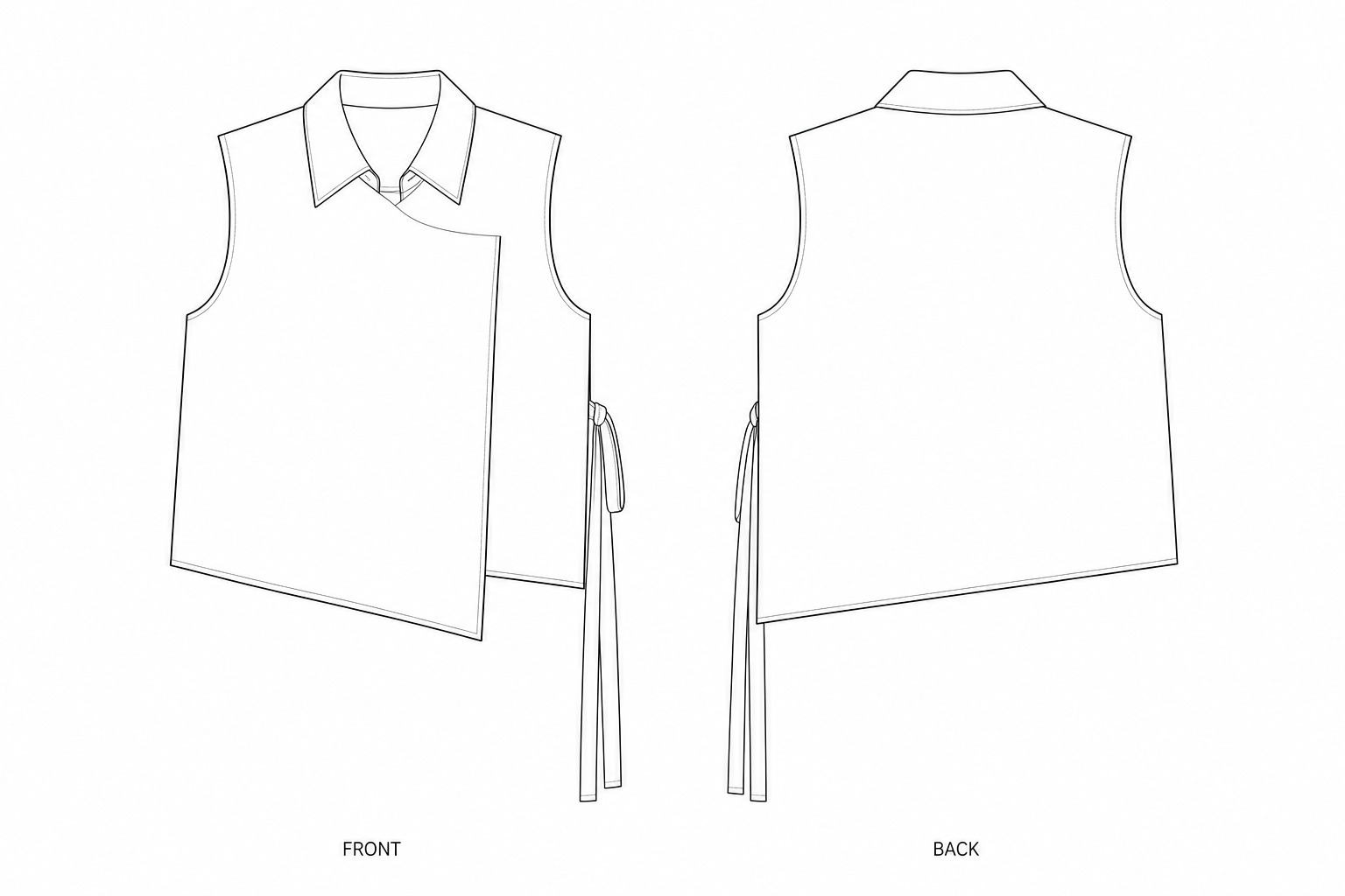 pattern-803 front and back technical drawing