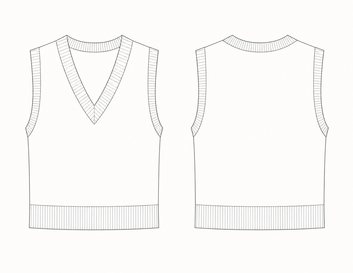 pattern-828 front and back technical drawing
