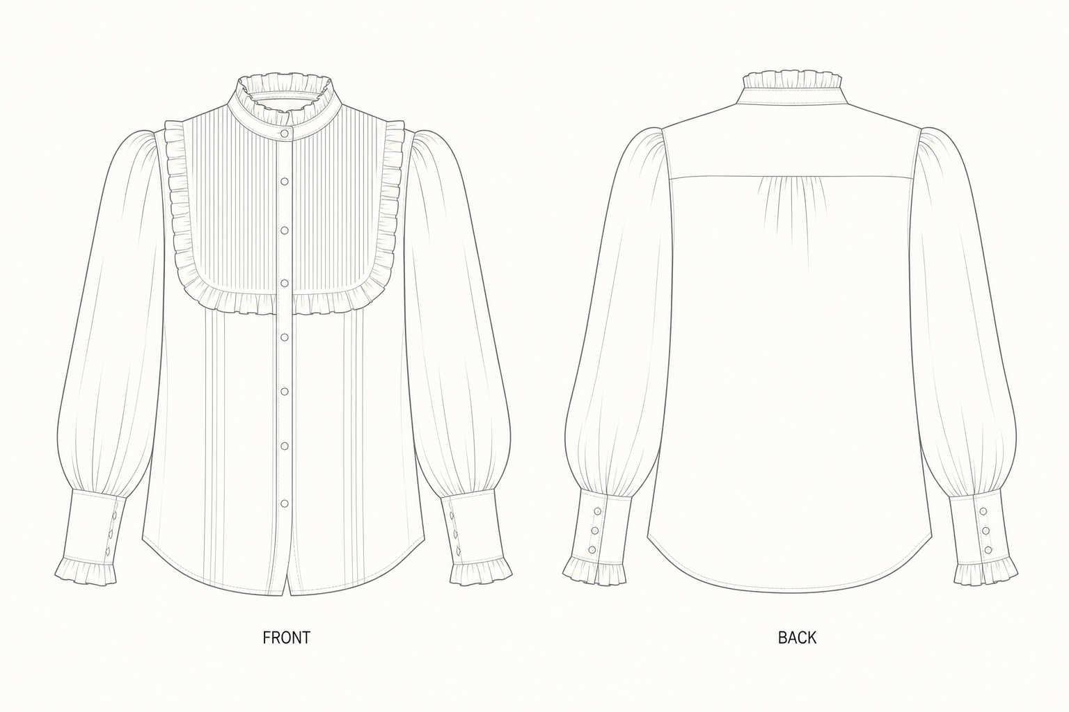 pattern-853 front and back technical drawing