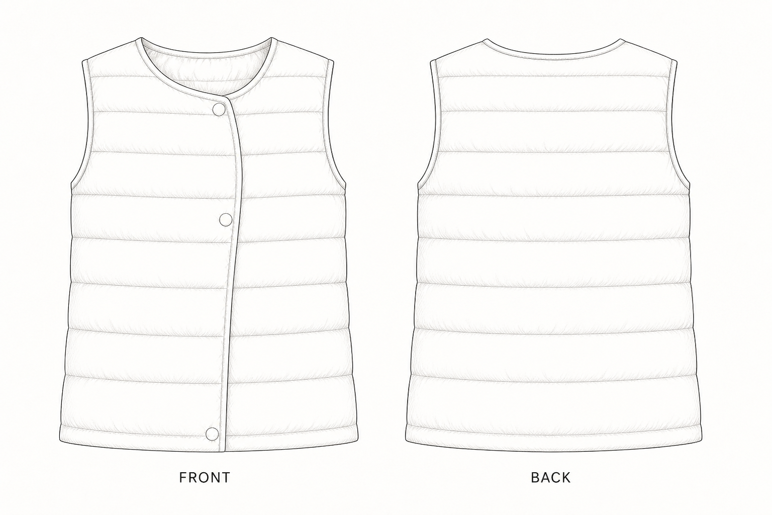 pattern-864 front and back technical drawing