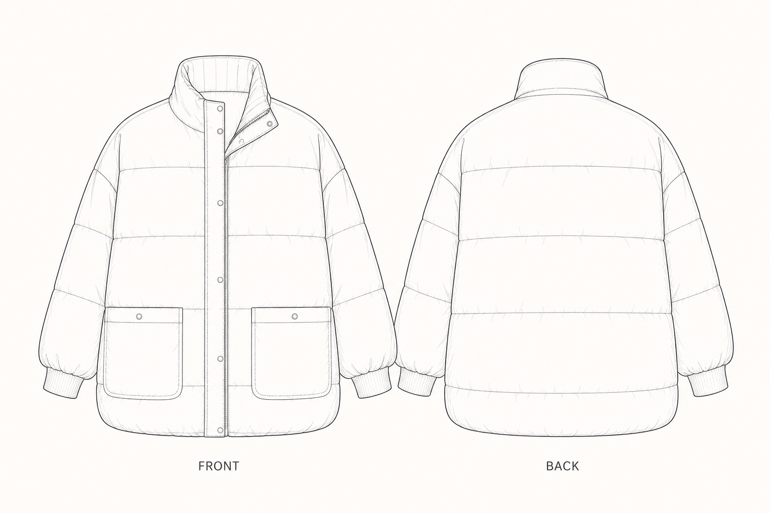 pattern-874 front and back technical drawing